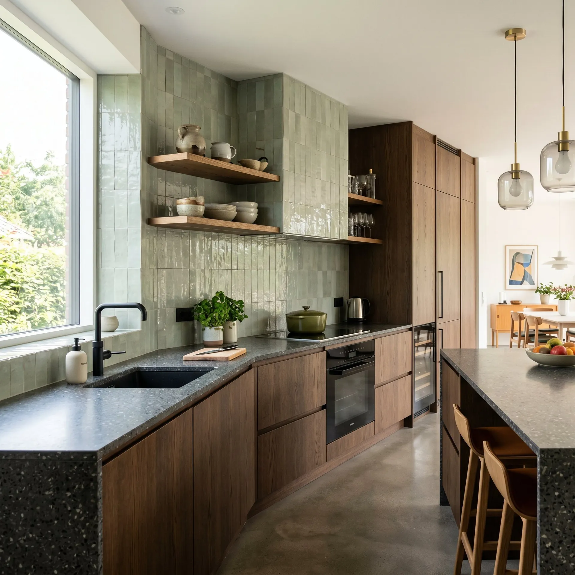 Herringbone kitchen backsplash